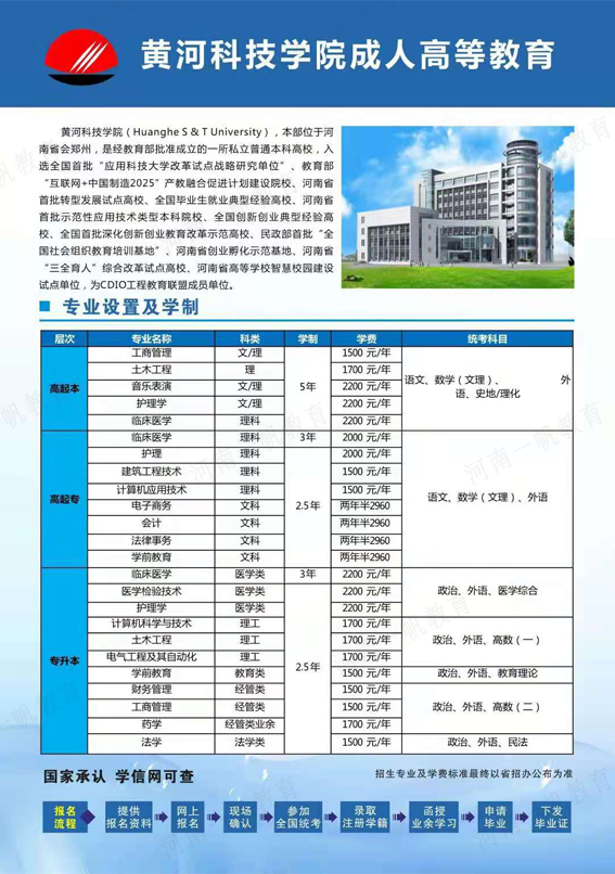 黃河科技學(xué)院成人高考招生簡章2021 黃河科技學(xué)院成人高考招生簡章2021